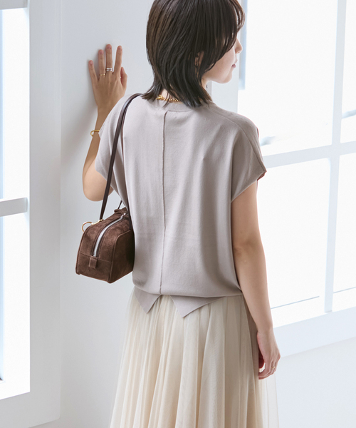 La TOTALITE(ラトータリテ)の「《追加3》【洗える】接触冷感ウォッシャブルフレンチプルオーバー(ニット/セーター・レディース・ベージュ/ブラック/ホワイト・FREE)」の7枚目の写真