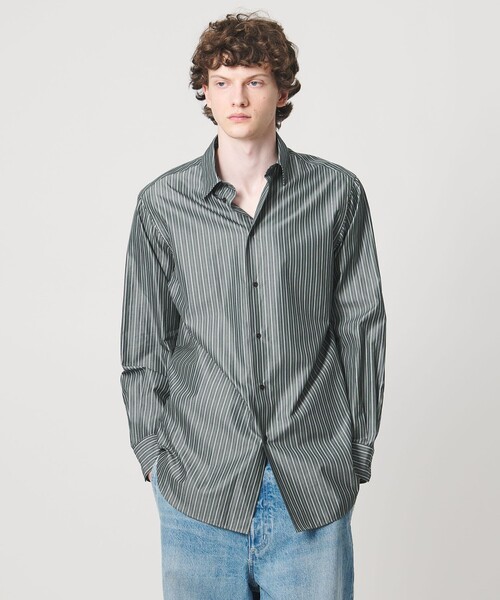LOEFF(ロエフ)の「<LOEFF>ストライプ レギュラーカラー シャツ MENS(シャツ/ブラウス・メンズ・ケリーグリーン・2/1)」の1枚目の写真