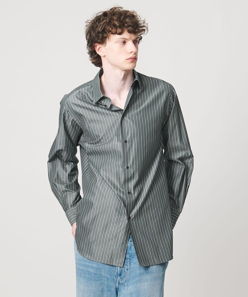 LOEFF(ロエフ)の「<LOEFF>ストライプ レギュラーカラー シャツ MENS(シャツ/ブラウス・メンズ・ケリーグリーン・2/1)」の2枚目の写真
