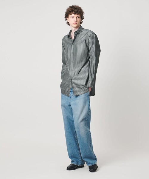 LOEFF(ロエフ)の「<LOEFF>ストライプ レギュラーカラー シャツ MENS(シャツ/ブラウス・メンズ・ケリーグリーン・2/1)」の3枚目の写真