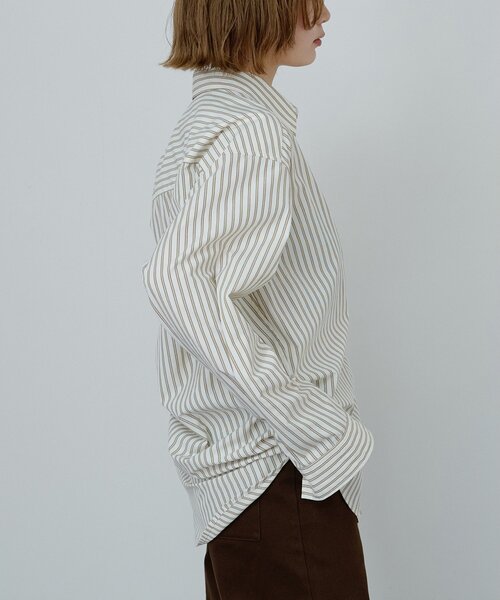 Whim Gazette(ウィムガゼット)の「〈WEB限定〉【Nuition】ストライプ2WAYシャツ(シャツ/ブラウス・レディース・ブルー/アイボリー・FREE)」の6枚目の写真