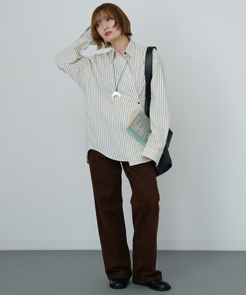 Whim Gazette(ウィムガゼット)の「〈WEB限定〉【Nuition】ストライプ2WAYシャツ(シャツ/ブラウス・レディース・ブルー/アイボリー・FREE)」の12枚目の写真