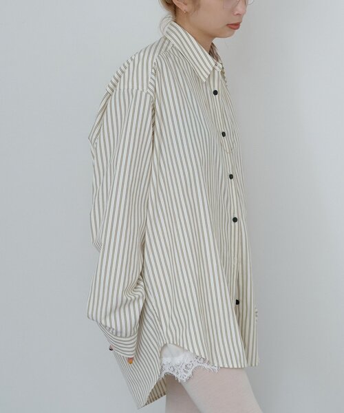 Whim Gazette(ウィムガゼット)の「〈WEB限定〉【Nuition】ストライプ2WAYシャツ(シャツ/ブラウス・レディース・ブルー/アイボリー・FREE)」の17枚目の写真