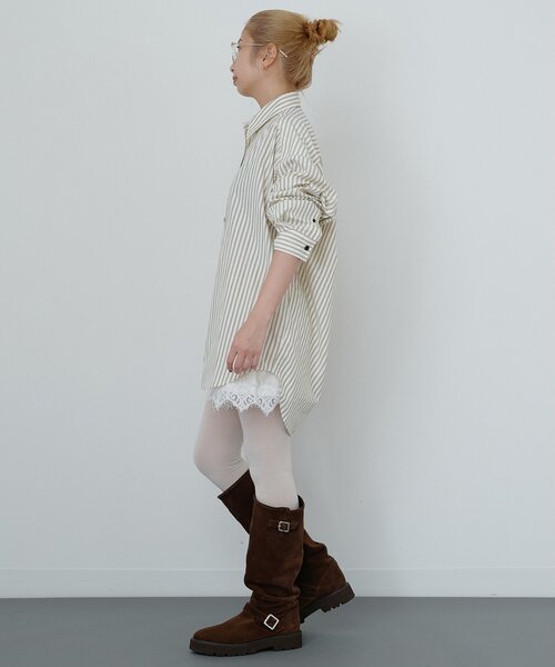 Whim Gazette(ウィムガゼット)の「〈WEB限定〉【Nuition】ストライプ2WAYシャツ(シャツ/ブラウス・レディース・ブルー/アイボリー・FREE)」の15枚目の写真