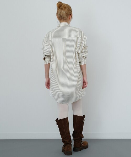 Whim Gazette(ウィムガゼット)の「〈WEB限定〉【Nuition】ストライプ2WAYシャツ(シャツ/ブラウス・レディース・ブルー/アイボリー・FREE)」の16枚目の写真