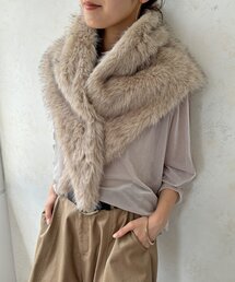 DouDou | ファー三角ストール(マフラー)