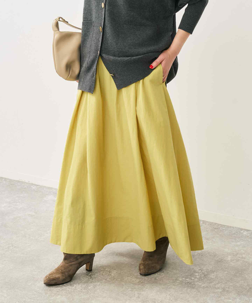 Spick & Span(スピックアンドスパン)の「コットンナイロンタックフレアスカート(スカート・レディース・ブラック/カーキ/マスタード・38/36)」の20枚目の写真