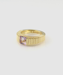 【VALENTINE /ヴァレンタイン】Fluted SQ Stone Ring (gold)