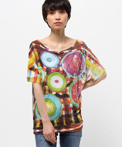 Desigual(デシグアル)の「「Desigual/デシグアル」Tシャツ(Tシャツ/カットソー・レディース・レッド系その他・SMALL/LARGE/MEDIUM)」の1枚目の写真