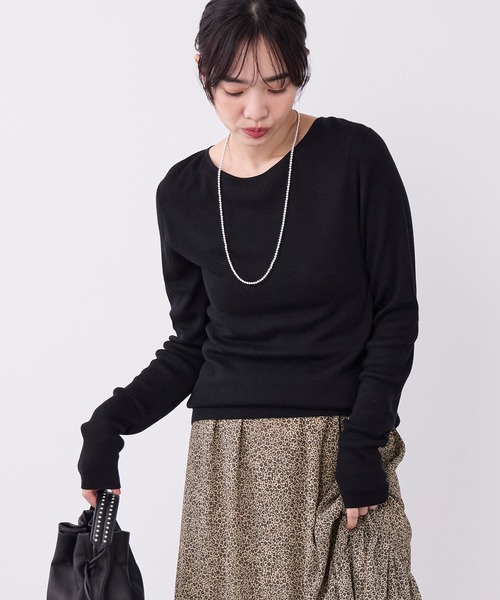 MICA&DEAL（マイカ＆ディール）の「テンセルカシミヤリブニットプルオーバー（ニット/セーター・レディース・グレー/ブラック/オフホワイト・FREE）」の2枚目の写真