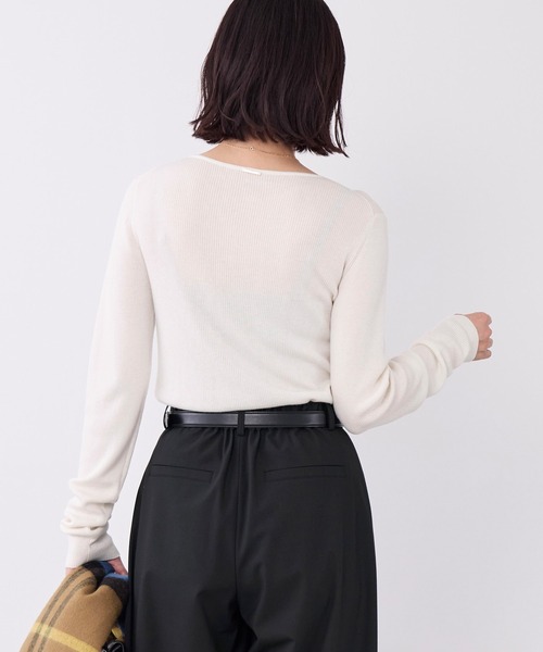 MICA&DEAL（マイカ＆ディール）の「テンセルカシミヤリブニットプルオーバー（ニット/セーター・レディース・グレー/ブラック/オフホワイト・FREE）」の7枚目の写真