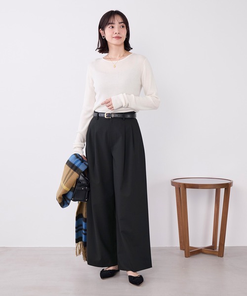 MICA&DEAL（マイカ＆ディール）の「テンセルカシミヤリブニットプルオーバー（ニット/セーター・レディース・グレー/ブラック/オフホワイト・FREE）」の9枚目の写真