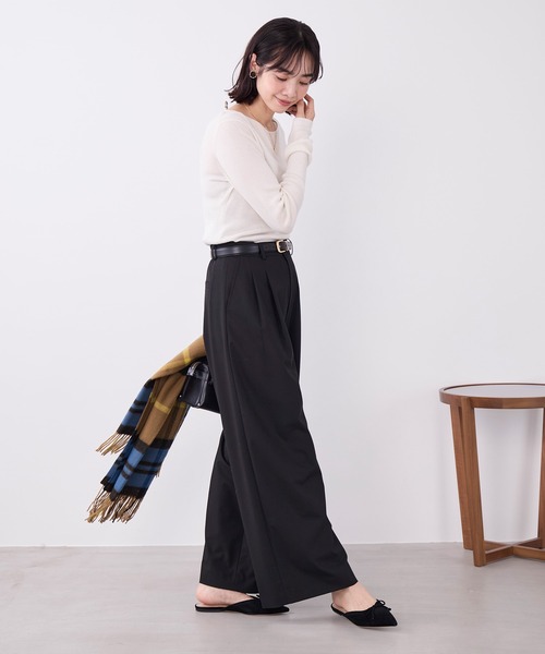 MICA&DEAL（マイカ＆ディール）の「テンセルカシミヤリブニットプルオーバー（ニット/セーター・レディース・グレー/ブラック/オフホワイト・FREE）」の10枚目の写真
