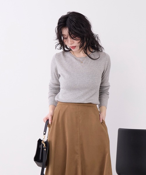 MICA&DEAL（マイカ＆ディール）の「テンセルカシミヤリブニットプルオーバー（ニット/セーター・レディース・グレー/ブラック/オフホワイト・FREE）」の22枚目の写真