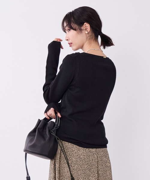 MICA&DEAL（マイカ＆ディール）の「テンセルカシミヤリブニットプルオーバー（ニット/セーター・レディース・グレー/ブラック/オフホワイト・FREE）」の13枚目の写真