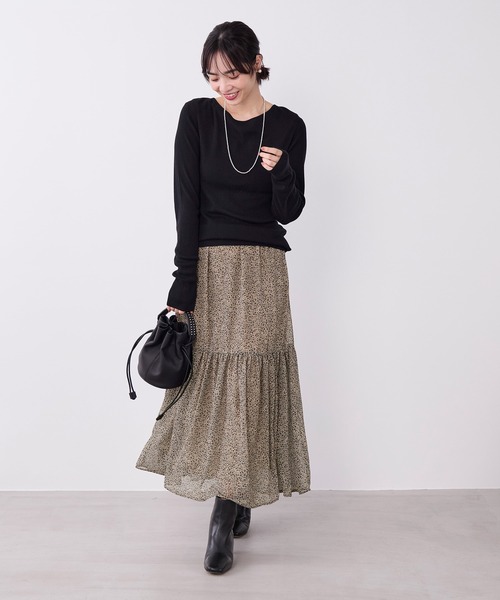 MICA&DEAL（マイカ＆ディール）の「テンセルカシミヤリブニットプルオーバー（ニット/セーター・レディース・グレー/ブラック/オフホワイト・FREE）」の14枚目の写真
