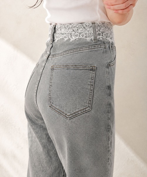 nusoie(ヌソイエ)の「【nusoie】ウエストレース使いストレッチフレアデニムパンツ(デニムパンツ・レディース・グレー/ブルー・SMALL/MEDIUM/LARGE)」の14枚目の写真