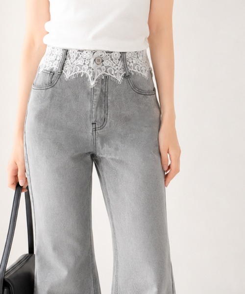 nusoie(ヌソイエ)の「【nusoie】ウエストレース使いストレッチフレアデニムパンツ(デニムパンツ・レディース・グレー/ブルー・SMALL/MEDIUM/LARGE)」の18枚目の写真