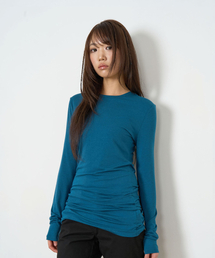 W ベーシックドレープロングスリーブ (TEAL BLUE)