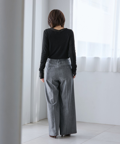 La TOTALITE（ラトータリテ）の「【洗える】レイヤードカットソー（Tシャツ/カットソー・レディース・ブラック/チャコールグレー・FREE）」の15枚目の写真