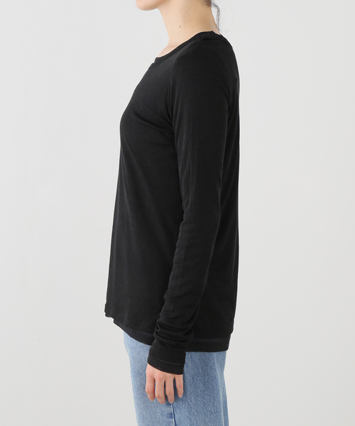 La TOTALITE（ラトータリテ）の「【洗える】レイヤードカットソー（Tシャツ/カットソー・レディース・ブラック/チャコールグレー・FREE）」の6枚目の写真