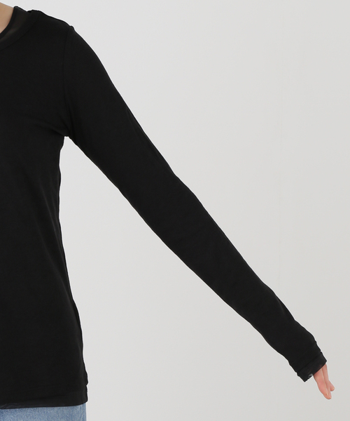 La TOTALITE（ラトータリテ）の「【洗える】レイヤードカットソー（Tシャツ/カットソー・レディース・ブラック/チャコールグレー・FREE）」の17枚目の写真