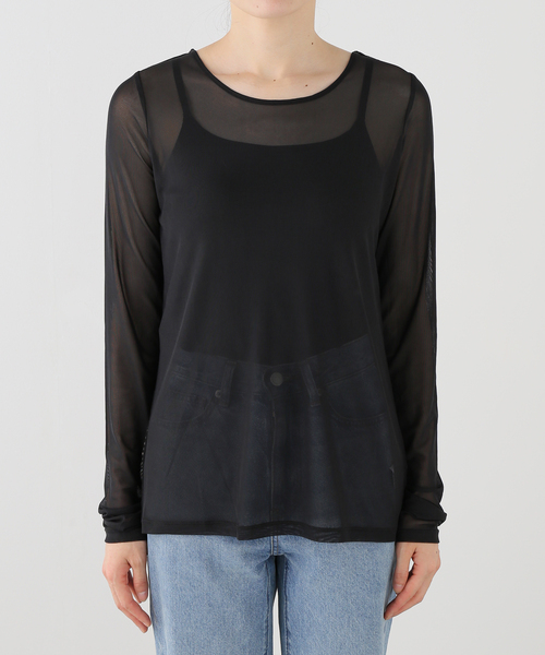 La TOTALITE（ラトータリテ）の「【洗える】レイヤードカットソー（Tシャツ/カットソー・レディース・ブラック/チャコールグレー・FREE）」の19枚目の写真