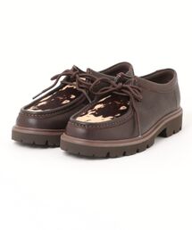 Clarks クラークス CLEYHILL SEAM【本革】メンズシューズ モカシン ワラビー ハラコ調 アニマル柄 ホルスタイン柄(クレイヒルシーム) 26329453 ブラウンコンビ