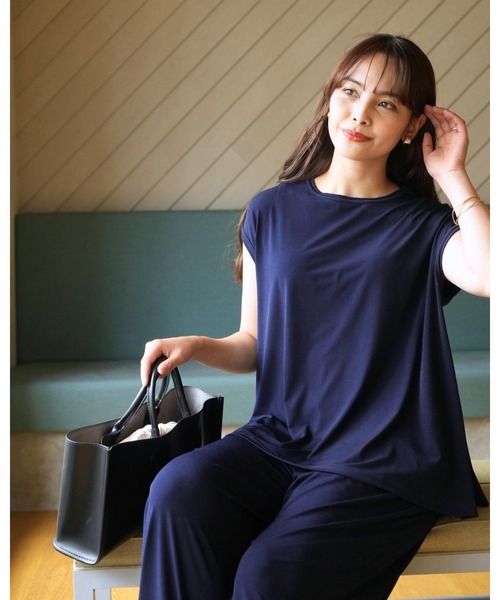 Ehre style(エーレスタイル)の「暑さを乗り切るゆるてろセットアップ(セットアップ・レディース・ネイビー/ブラック/マスタード・FREE)」の20枚目の写真