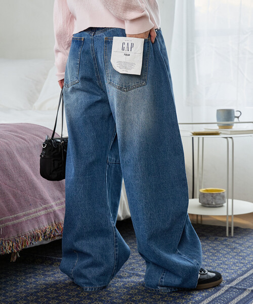 GAP(ギャップ)の「PUBLUX × GAP/ギャップ <セットアップ対応>別注 カーブパンツ 限定展開(デニムパンツ・メンズ・インディゴブルー/ブラック/キャメル/レオパード・LARGE/SMALL/MEDIUM)」の3枚目の写真