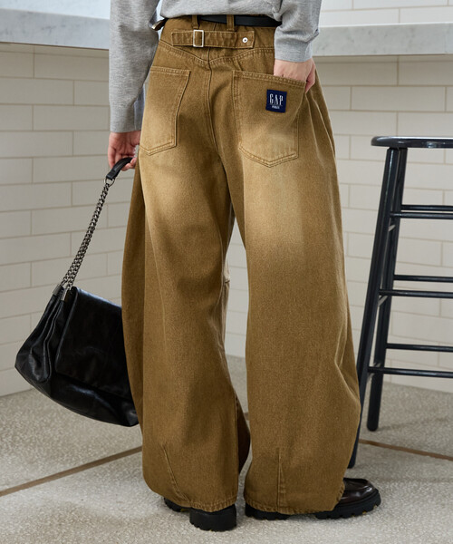 GAP(ギャップ)の「PUBLUX × GAP/ギャップ <セットアップ対応>別注 カーブパンツ 限定展開(デニムパンツ・メンズ・インディゴブルー/ブラック/キャメル/レオパード・LARGE/SMALL/MEDIUM)」の5枚目の写真