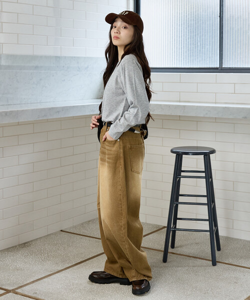 GAP(ギャップ)の「PUBLUX × GAP/ギャップ <セットアップ対応>別注 カーブパンツ 限定展開(デニムパンツ・メンズ・インディゴブルー/ブラック/キャメル/レオパード・LARGE/SMALL/MEDIUM)」の9枚目の写真