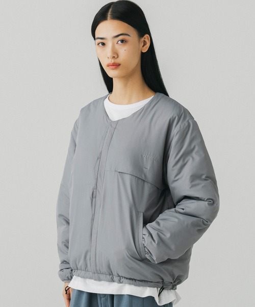 +phenix(プラスフェニックス)の「+phenix(プラスフェニックス)PADDED LINER JACKET / 中綿入りライナージャケット(ノーカラージャケット・メンズ・グレー/ブラウン/ブラック・M/L)」の3枚目の写真