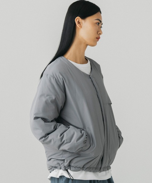 +phenix(プラスフェニックス)の「+phenix(プラスフェニックス)PADDED LINER JACKET / 中綿入りライナージャケット(ノーカラージャケット・メンズ・グレー/ブラウン/ブラック・M/L)」の20枚目の写真