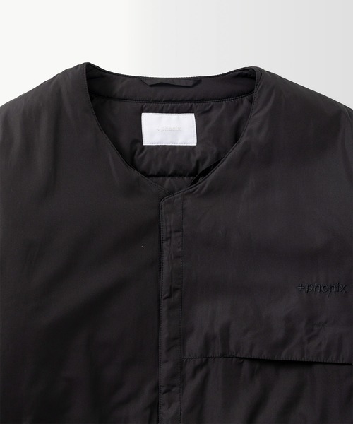 +phenix(プラスフェニックス)の「+phenix(プラスフェニックス)PADDED LINER JACKET / 中綿入りライナージャケット(ノーカラージャケット・メンズ・グレー/ブラウン/ブラック・M/L)」の10枚目の写真