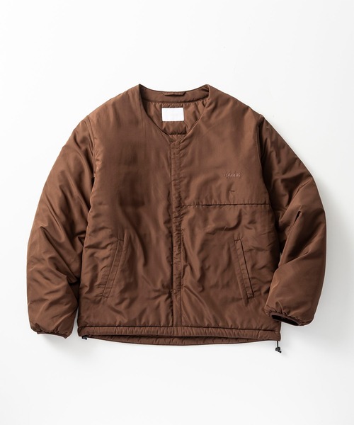 +phenix(プラスフェニックス)の「+phenix(プラスフェニックス)PADDED LINER JACKET / 中綿入りライナージャケット(ノーカラージャケット・メンズ・グレー/ブラウン/ブラック・M/L)」の16枚目の写真