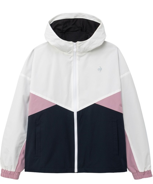 le coq sportif(ルコックスポルティフ)の「ルコックスポルティフ le coq sportif 裏起毛ウィンドブレーカージャケット(ナイロンジャケット・レディース・ネイビー/ピンク/ホワイト×ネイビー・XL/L/M)」の2枚目の写真