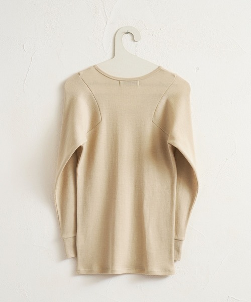 ARCHI（アーキ）の「WASHABLE WOOL TOP（Tシャツ/カットソー・レディース・アイボリー/チャコールグレー/ダークブラウン・S/M）」の4枚目の写真