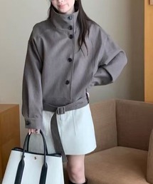 スタンドカラーショートシングルブレストジャケット
