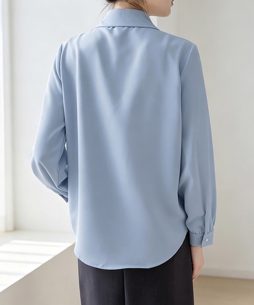 Doux Belle(ドゥーベル)の「フロントフリル長袖シャツ(シャツ/ブラウス・レディース・ブルー/ホワイト・MEDIUM/LARGE/X-LARGE)」の10枚目の写真