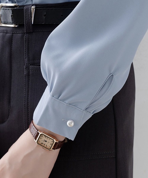 Doux Belle(ドゥーベル)の「フロントフリル長袖シャツ(シャツ/ブラウス・レディース・ブルー/ホワイト・MEDIUM/LARGE/X-LARGE)」の19枚目の写真
