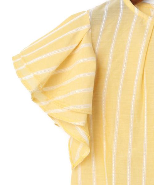 green label relaxing（グリーンレーベルリラクシング）の「ストライプジャカート フリルシャツ◆（シャツ/ブラウス・キッズ・イエロー/ライトブルー・105/125/115/95）」の8枚目の写真