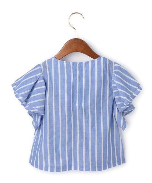green label relaxing（グリーンレーベルリラクシング）の「ストライプジャカート フリルシャツ◆（シャツ/ブラウス・キッズ・イエロー/ライトブルー・105/125/115/95）」の4枚目の写真