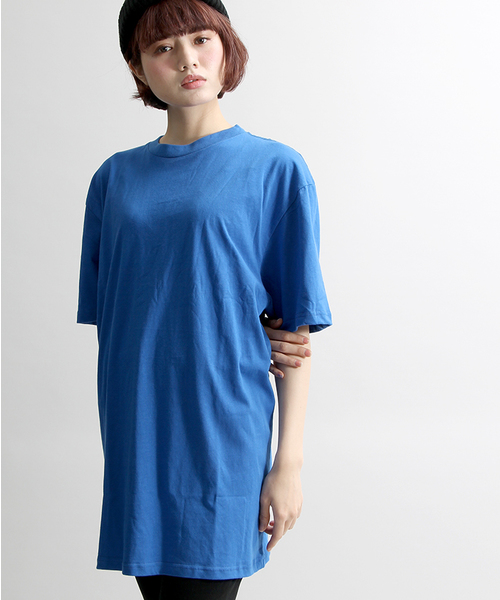 WEGO（ウィゴー）の「WEGO/無地BIGTシャツ（Tシャツ/カットソー・レディース・パープル/ライトパープル/イエロー/オレンジ/レッド/ピンク/ホワイト/グリーン/サックスブルー/ブラック/ブルー・FREE）」の6枚目の写真