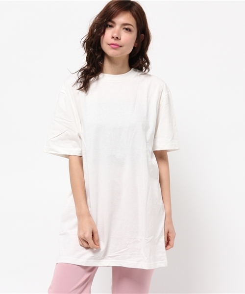 WEGO（ウィゴー）の「WEGO/無地BIGTシャツ（Tシャツ/カットソー・レディース・パープル/ライトパープル/イエロー/オレンジ/レッド/ピンク/ホワイト/グリーン/サックスブルー/ブラック/ブルー・FREE）」の21枚目の写真