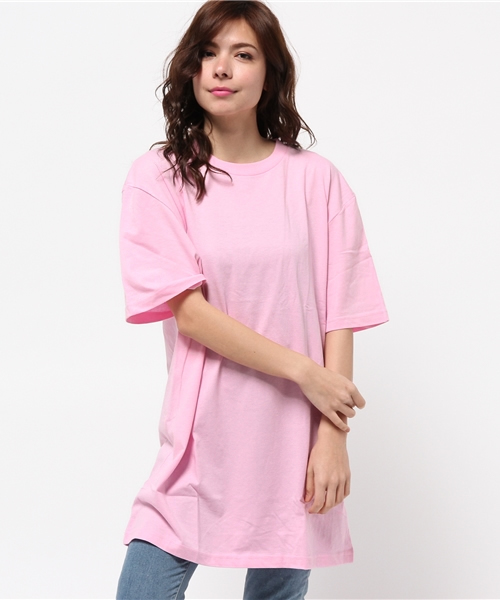 WEGO（ウィゴー）の「WEGO/無地BIGTシャツ（Tシャツ/カットソー・レディース・パープル/ライトパープル/イエロー/オレンジ/レッド/ピンク/ホワイト/グリーン/サックスブルー/ブラック/ブルー・FREE）」の22枚目の写真