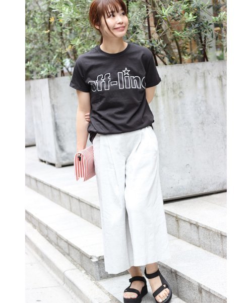 FIGARO Paris（フィガロパリ）の「HAPPINESS off-line Tシャツ◆（Tシャツ/カットソー・レディース・ブラック/ホワイト系その他・36/38）」の13枚目の写真