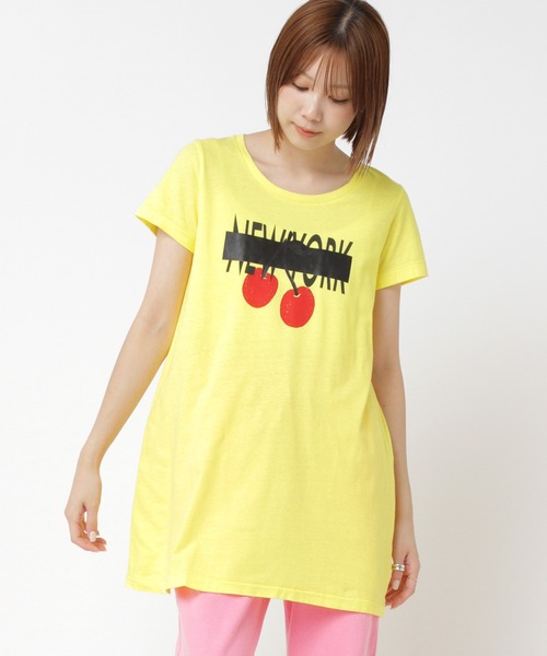 RNA(アールエヌエー)の「M0515 NYチェリーフレアTシャツワンピース(Tシャツ/カットソー・レディース・ブラック/レモンイエロー/ホワイト・MEDIUM)」の3枚目の写真