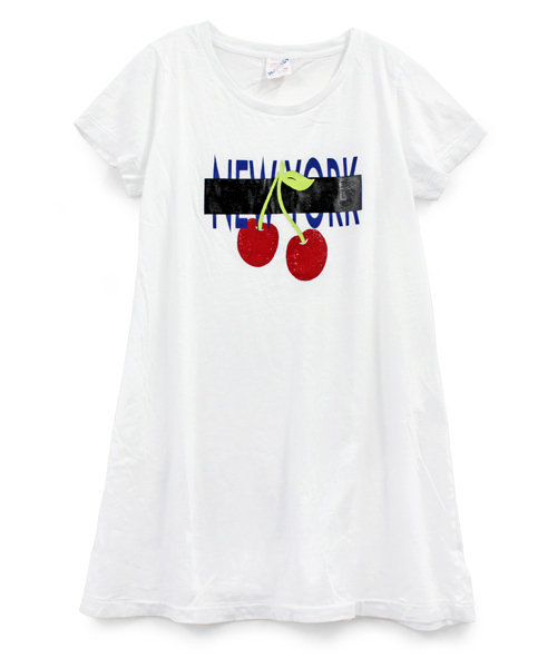 RNA(アールエヌエー)の「M0515 NYチェリーフレアTシャツワンピース(Tシャツ/カットソー・レディース・ブラック/レモンイエロー/ホワイト・MEDIUM)」の1枚目の写真