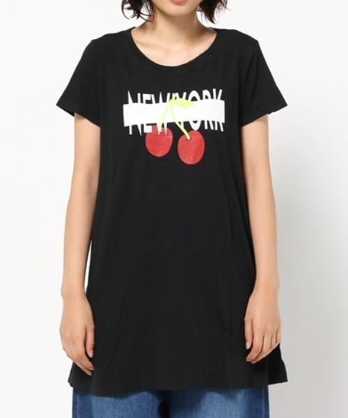 RNA(アールエヌエー)の「M0515 NYチェリーフレアTシャツワンピース(Tシャツ/カットソー・レディース・ブラック/レモンイエロー/ホワイト・MEDIUM)」の12枚目の写真